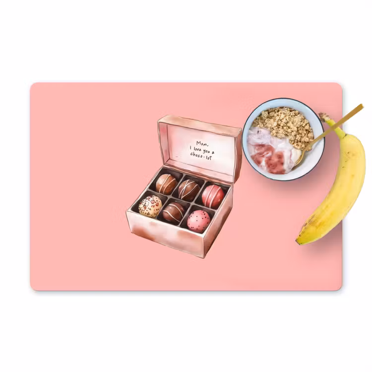 Tischset - Schachtel - Bonbons - Liebevoll - Text - 6 Stück — 1