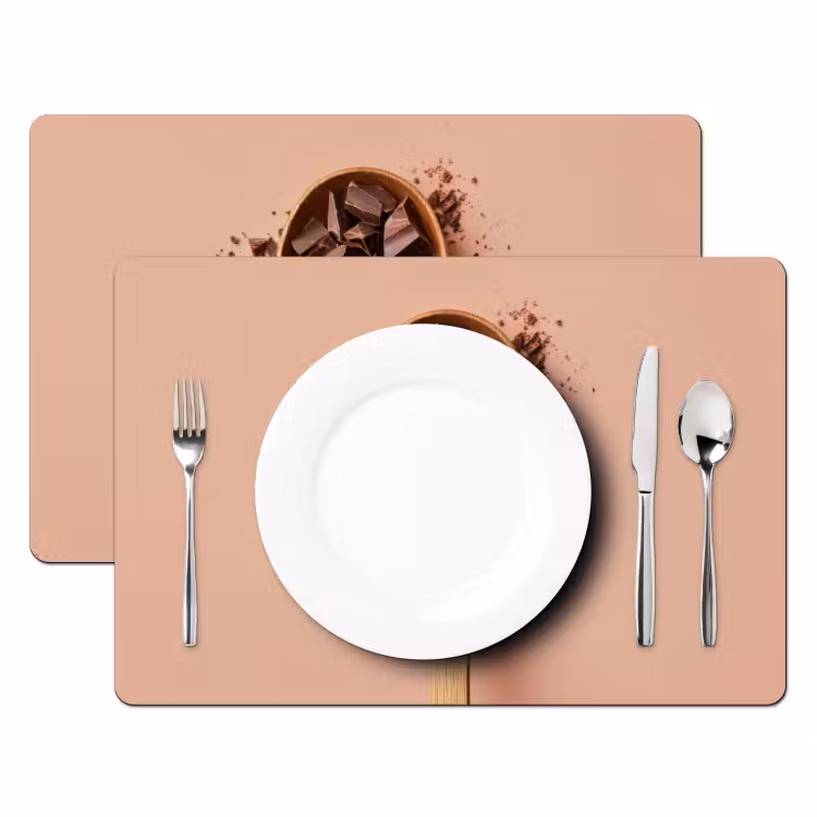 Tischset - Schokolade - Holz - Löffel - 6 Stück — 2