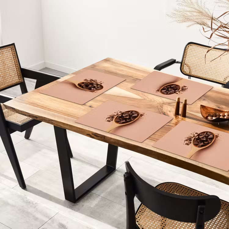 Tischset - Schokolade - Holz - Löffel - 6 Stück — 4