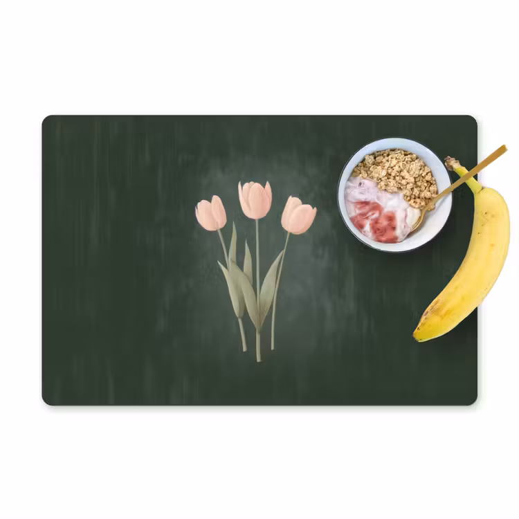 Tischset - Tulpen - Liebe - Dunkelgrün - 6 Stück — 1