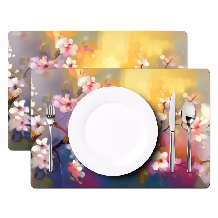 Tischset - Vögel - Blumen - Rosa — 2
