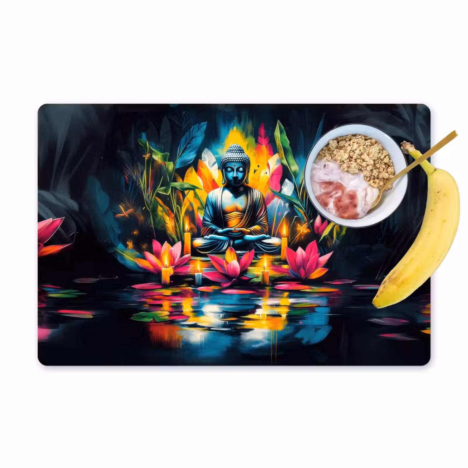 Tischset - Kerzen - Blumen - Buddha - Wasser - 6 Stück — 1
