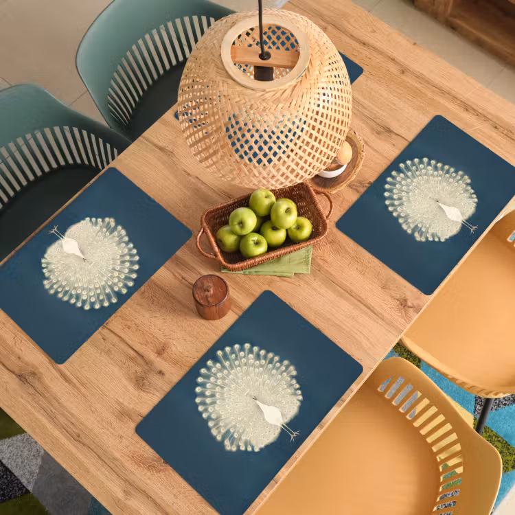 Tischset - Vogel - Blau - Vintage — 3