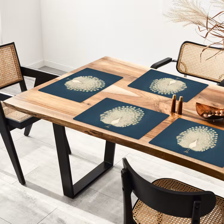 Tischset - Vogel - Blau - Vintage — 4