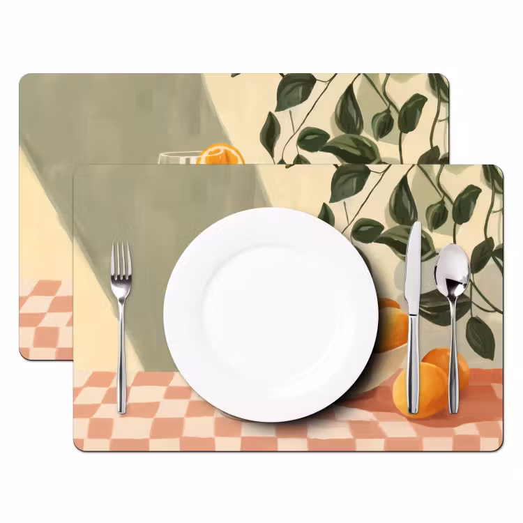 Tischset - Zitronen - Glas - Tischtuch - Blockiert — 2