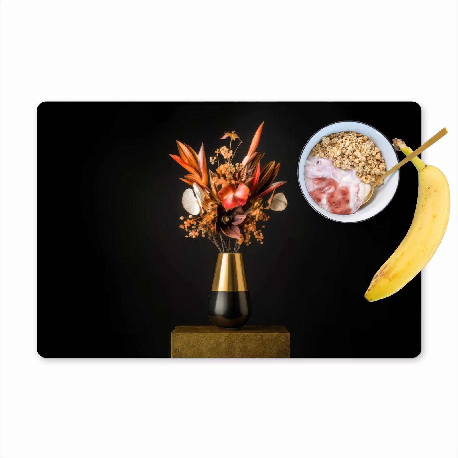 Tischset - Exotisch - Blumenstrauß - Vase - Gold — 1