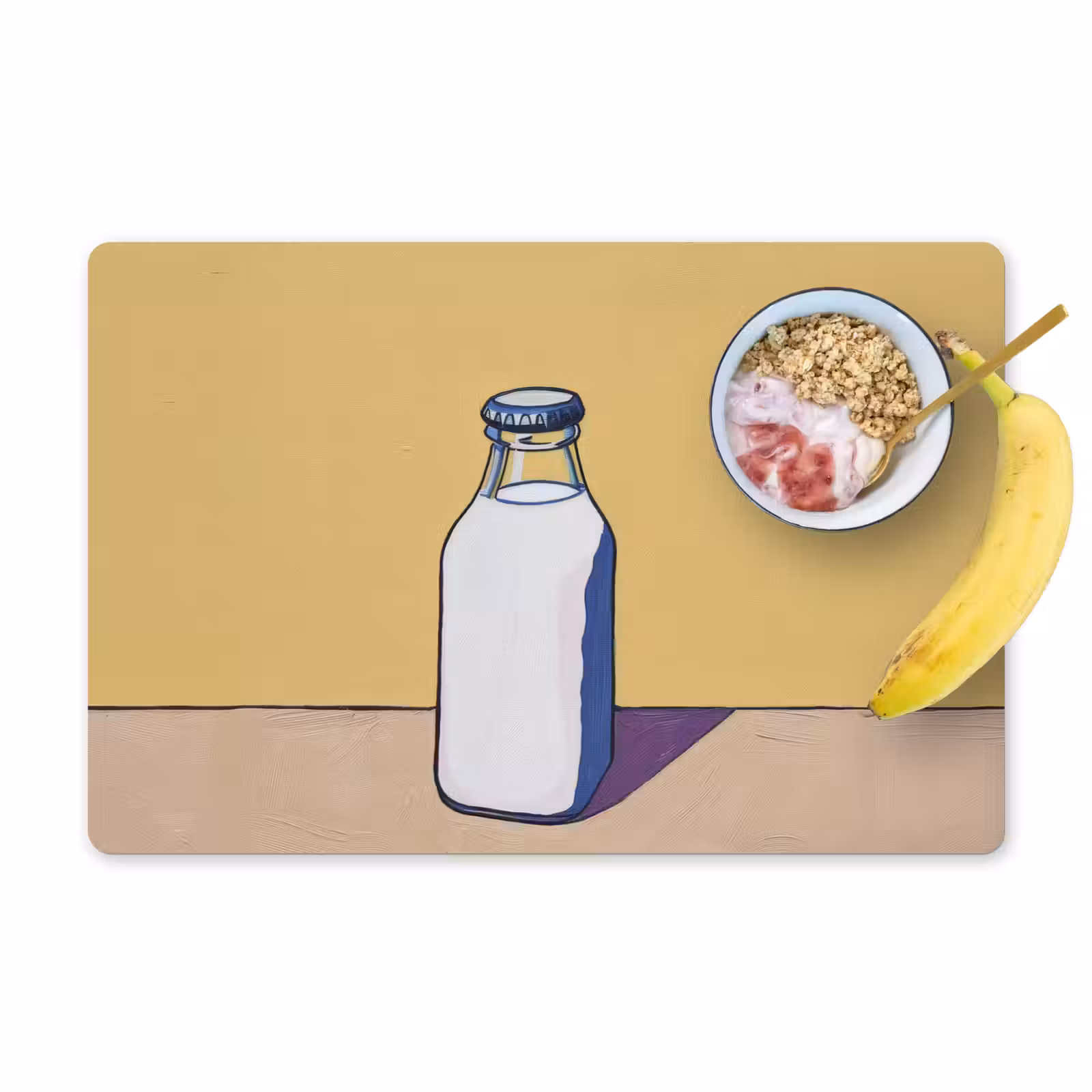 Tischset - Gläser - Flasche - Illustration - Milch - 6 Stück — 1