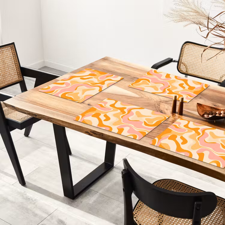 Tischset - Abstrakt - Gewellt - Orange — 4