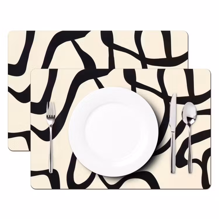 Tischset - Abstrakt - Linien - Modern - Beige — 2