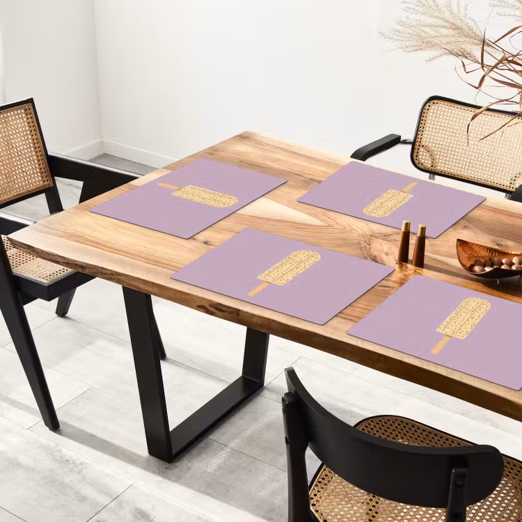 Tischset - Beige - Eiscreme - Sprenkeln - 6 Stück — 4