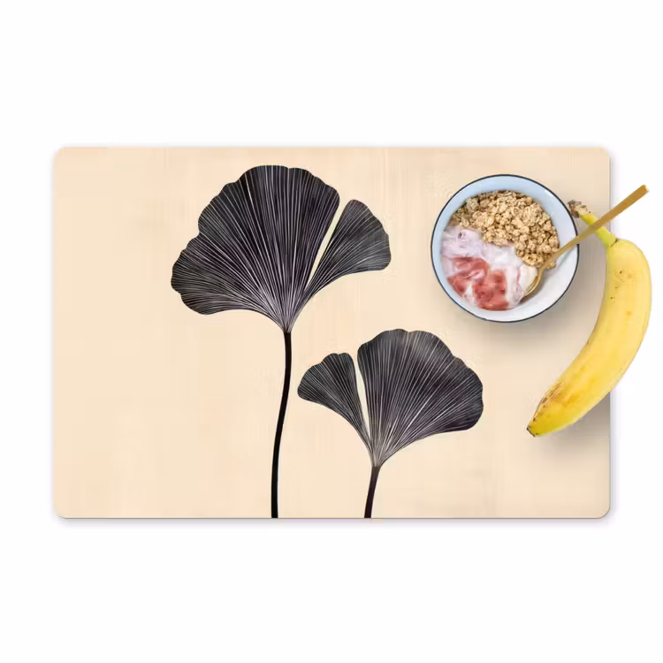 Tischset - Blätter - Minimalistisch - Schwarz — 1
