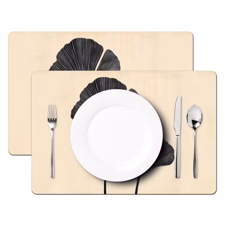 Tischset - Blätter - Minimalistisch - Schwarz — 2