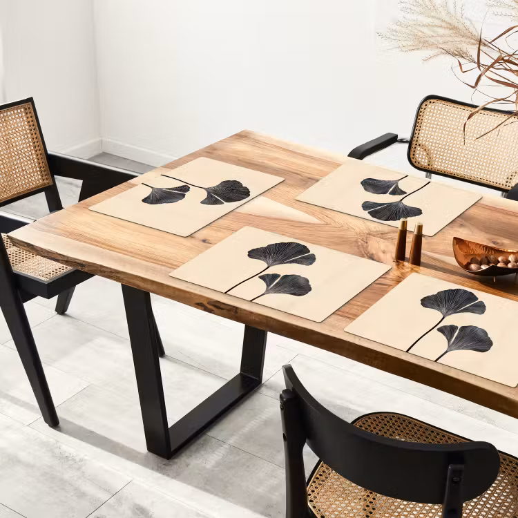 Tischset - Blätter - Minimalistisch - Schwarz — 4