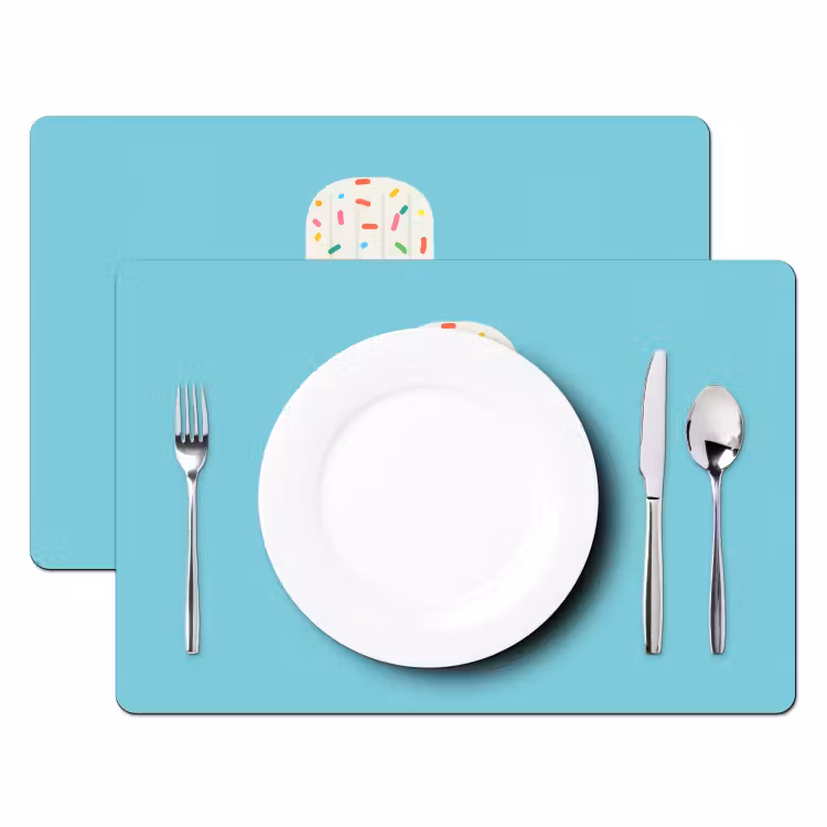 Tischset - Eiscreme - Stiel - Streusel - Hellblau - 6 Stück — 2