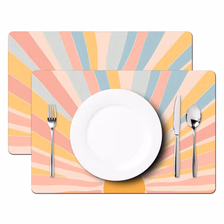 Tischset - Illustration - Sonne - Pastellfarben — 2