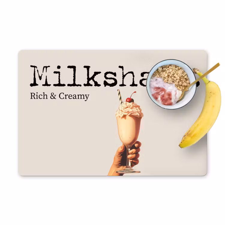 Tischset - Milchshake - Kirsche - Strohhalm — 1