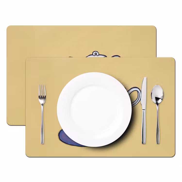Tischset - Teekanne - Tasse - Beige - Illustration - 6 Stück — 2