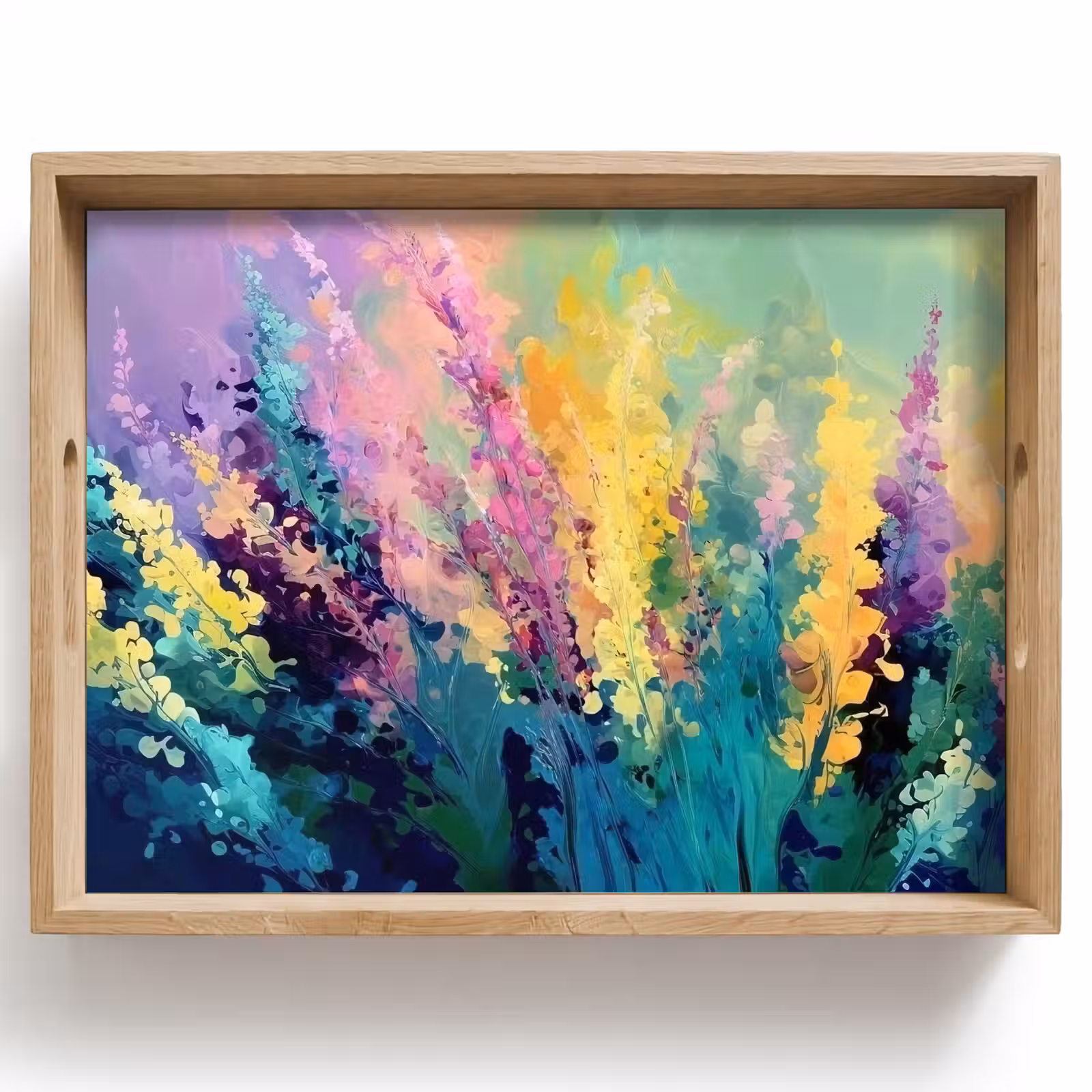 Tablett - Verträumt - langgestreckte Blumen — 1