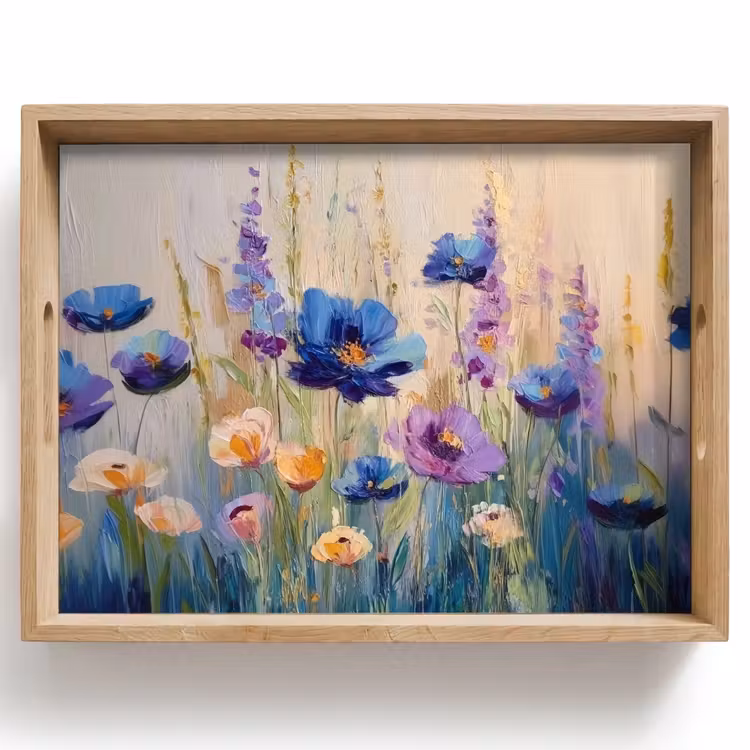 Tablett - Sommer - Wildblumen - Pinselstriche — 1
