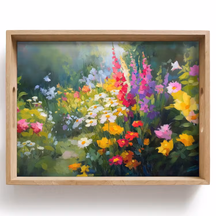 Tablett - Sommergarten - Atmosphärisch - Blumen — 1