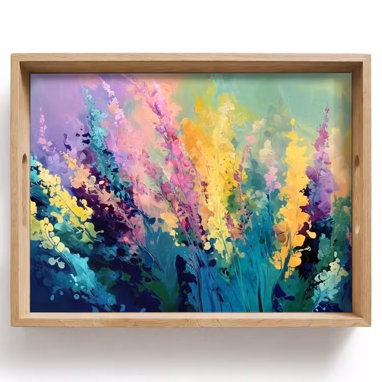 Tablett - Verträumt - langgestreckte Blumen — 1