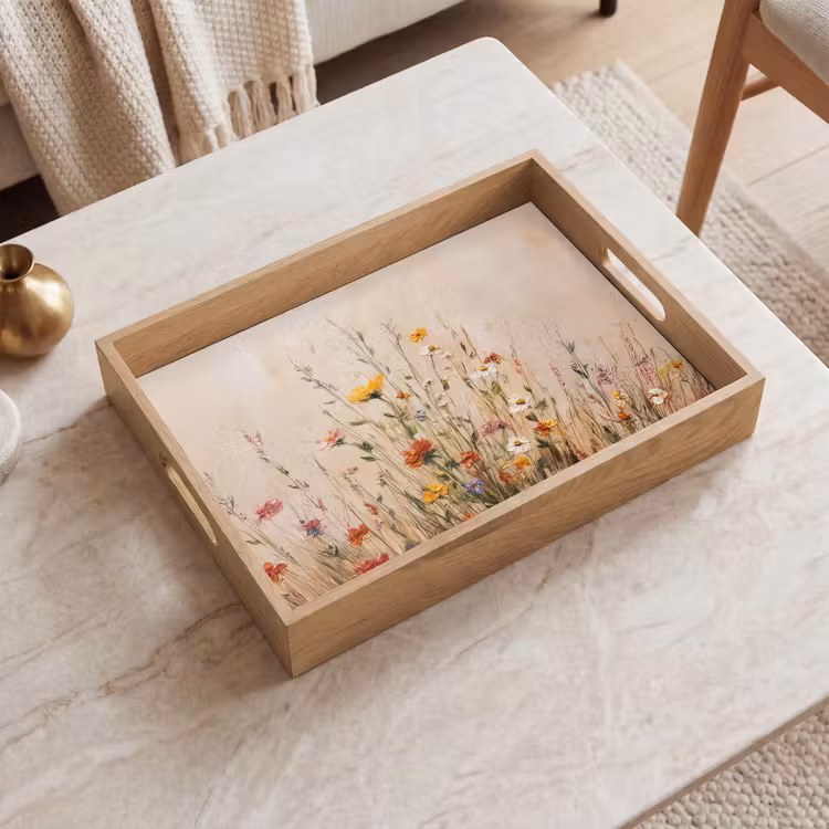 Tablett - Wildblumen - Pinselstriche - Ruhig — 2