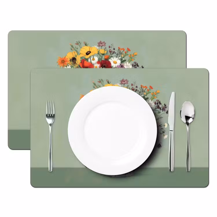 Tischset - Blumen - Vase - Karte — 2