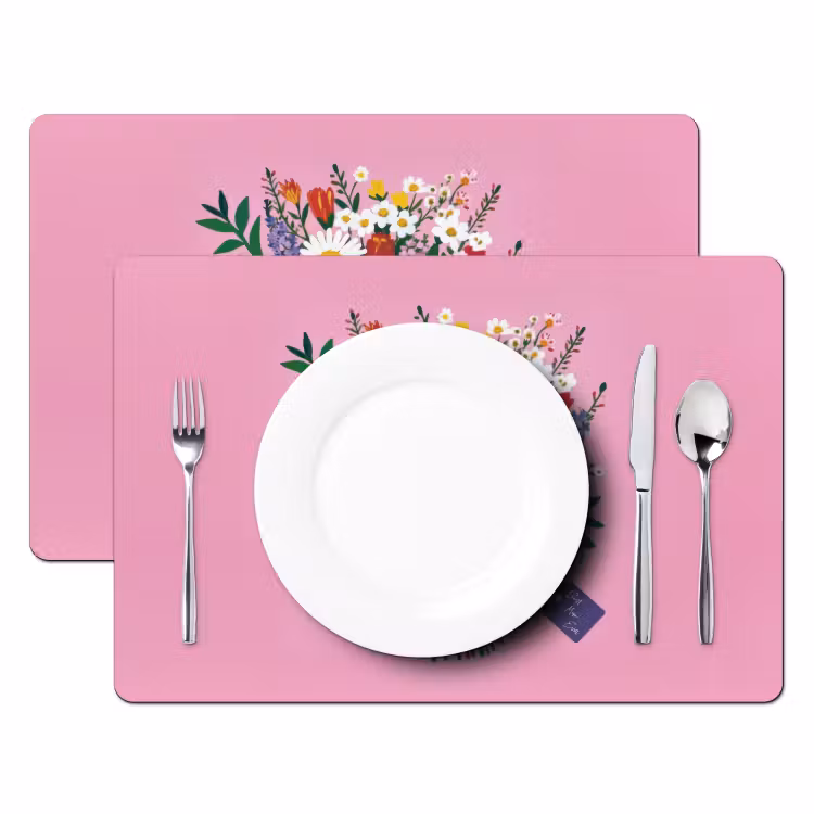 Tischset - Blumen - Zitat - Karte - Bunt — 2