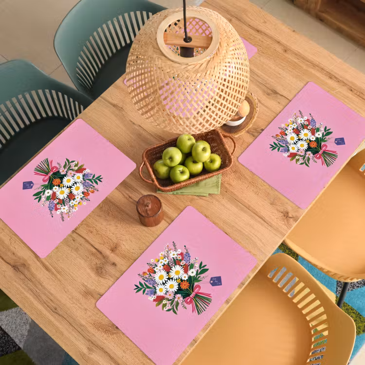 Tischset - Blumen - Zitat - Karte - Bunt — 3
