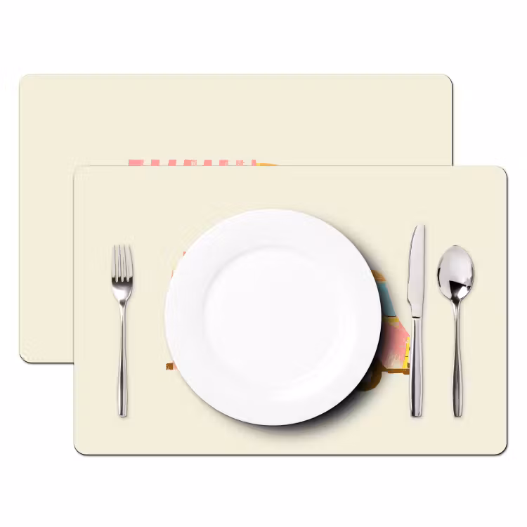 Tischset - Eiscreme-Wagen - Retro - Softeis - Rosa - 6 Stück — 2