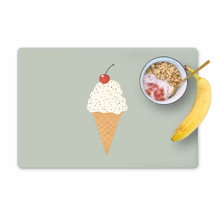 Tischset - Illustration - Eiscreme - Sprenkeln - Kirsche - 6 Stück — 1