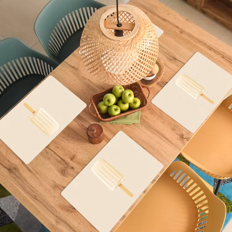 Tischset - Minimalist - Wassereis - Stick - Beige - 6 Stück — 3