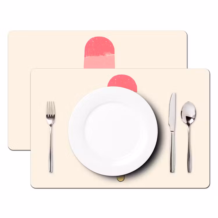 Tischset - Wassereis - Retro - Stiel - Rosa - 6 Stück — 2