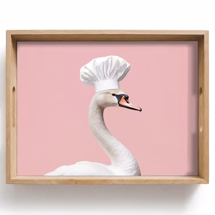 Tablett - Schwan - Kochmütze - Schön - Klassisch — 1