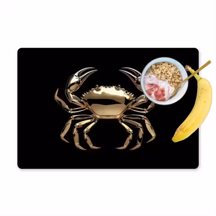 Tischset - Gold - Krabbe - Tiere - Schwarz