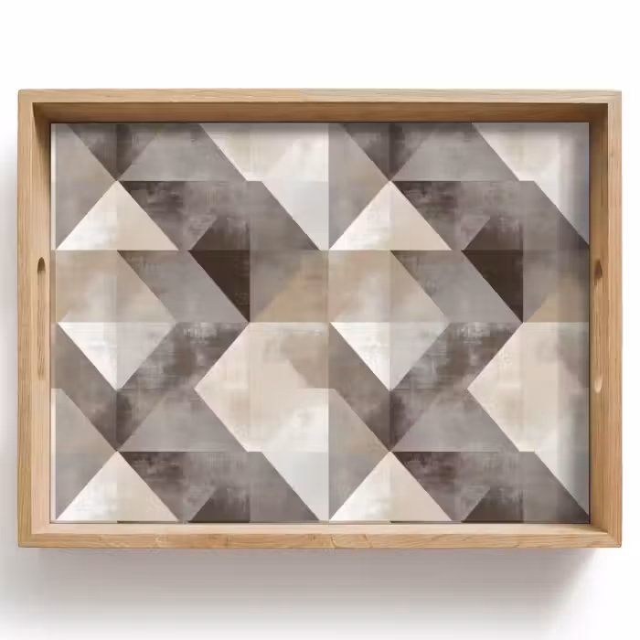 Tablett - Geometrisch - Motiv - Erdtöne