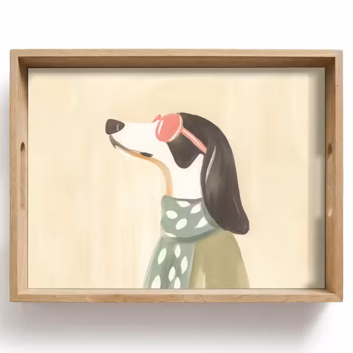 Tablett - Hund - Sonnenbrille - Halstuch