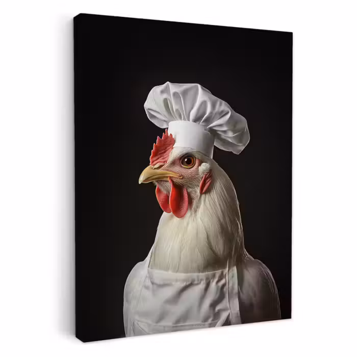 Leinwandbilder - Koch - Rot - Huhn