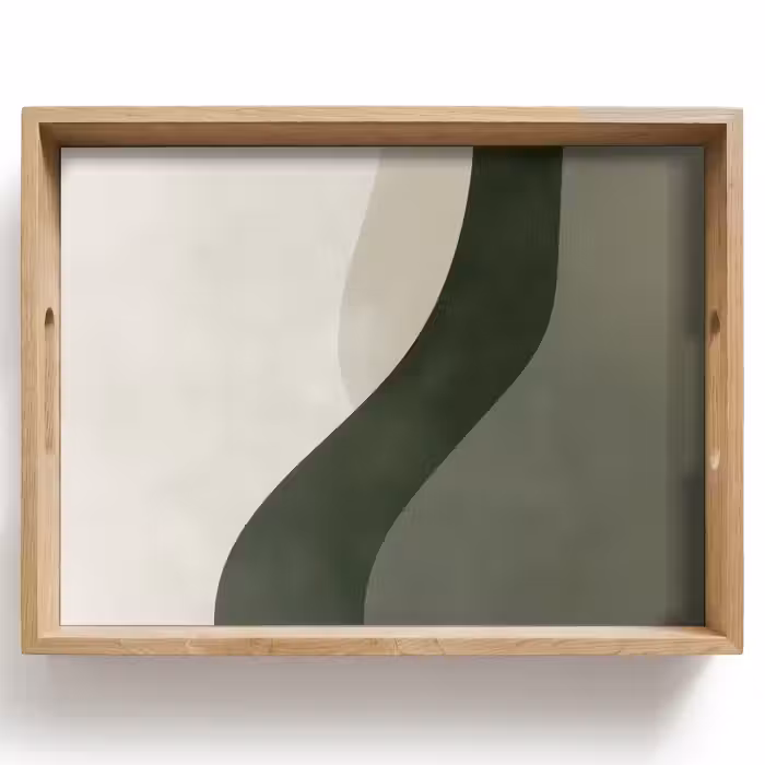 Tablett - Japandi - Grün - Abstrakt - Modern