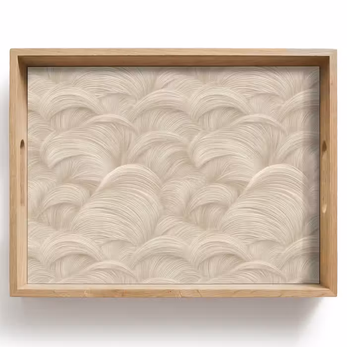 Tablett - Bögen - Muster - Beige